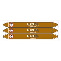 Značení potrubí, alkohol,3 ks, 355 × 37 mm